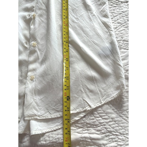 LAUREN Ralph Lauren Women's Creamy White Viscose Long Sleeve Button Down Blouse - Picture 7 of 8